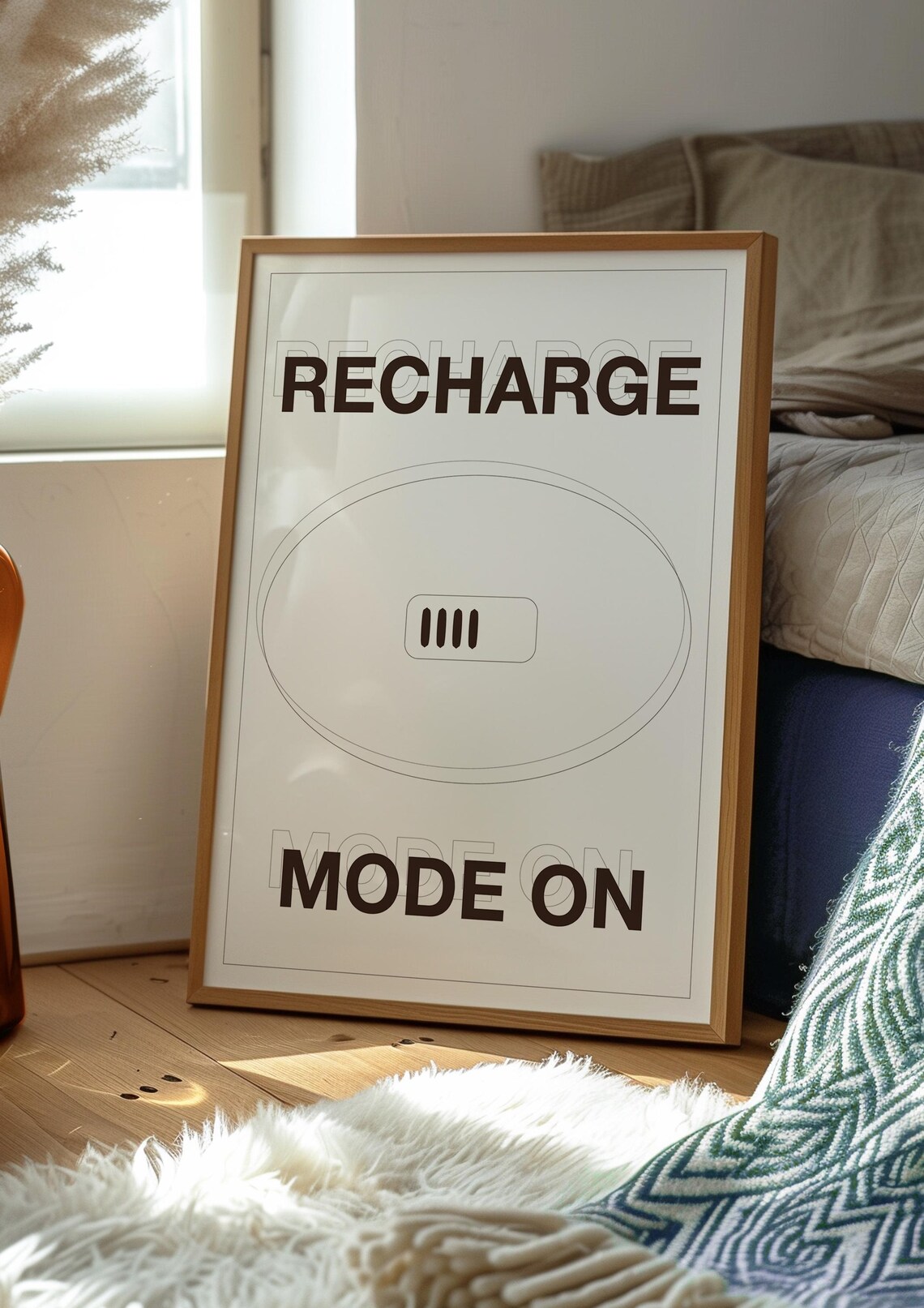 Recharge Mode Wall Art Print Funny Introverts Print Introverts Wall Art Minimalist Self Care Poster Gifts For Introverts Typography Print - Image 6