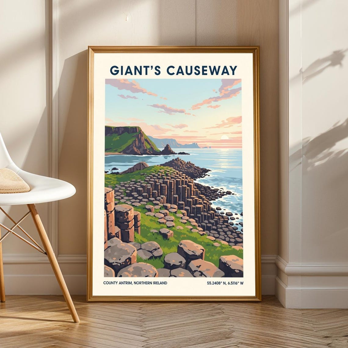 Giants Causeway Northern Ireland Basalt Columns Coastal Art Poster