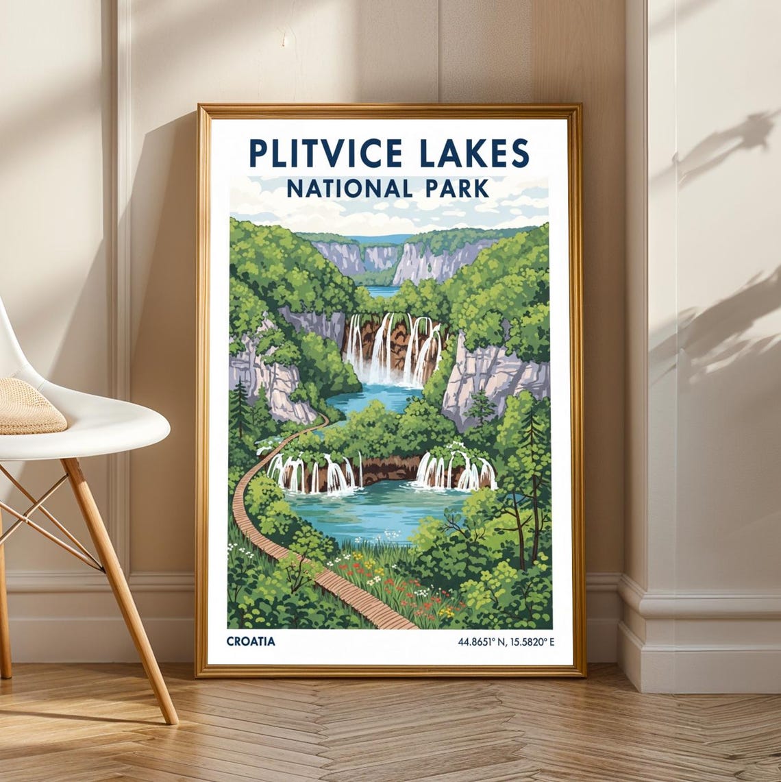 Plitvice Lakes National Park Croatia Waterfall Forest Poster