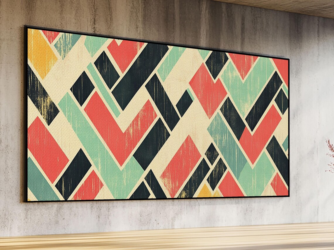 Abstract Mid Century Modern Chevrons Poster - Image 4