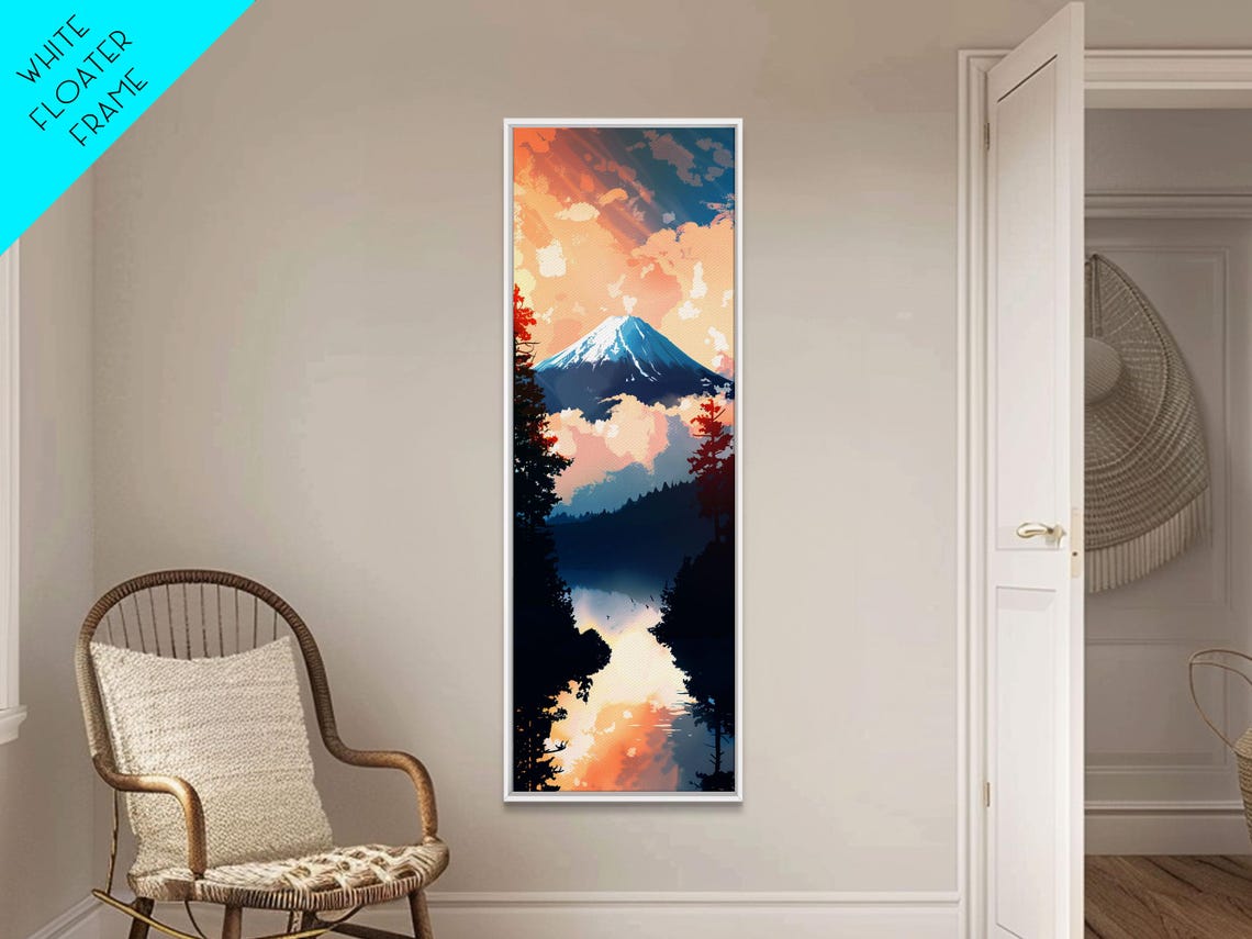 Mount Fuji Above Clouds With Lake Reflection At Sunrise Travel Poster - Image 6
