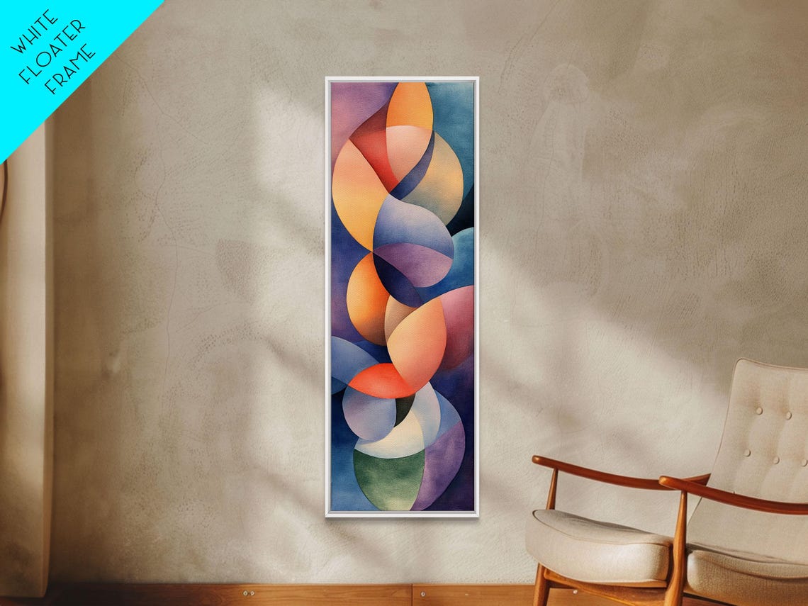 Bright Abstract Swirls Framed Print Colorful Geometric Wall Art Minimalist Boho Art Vertical Home Accent Gift Idea - Image 6