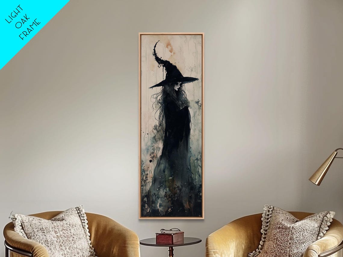 Mystical Witch In Dark Forest Gothic Halloween Fantasy Art Poster - Image 3