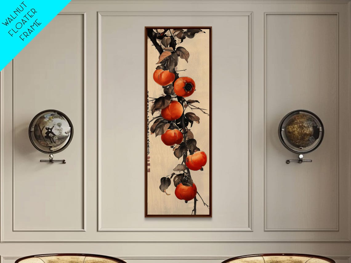 Ripe Persimmons Hanging On Branch Japanese Ukiyo E Style Art Poster - Image 4