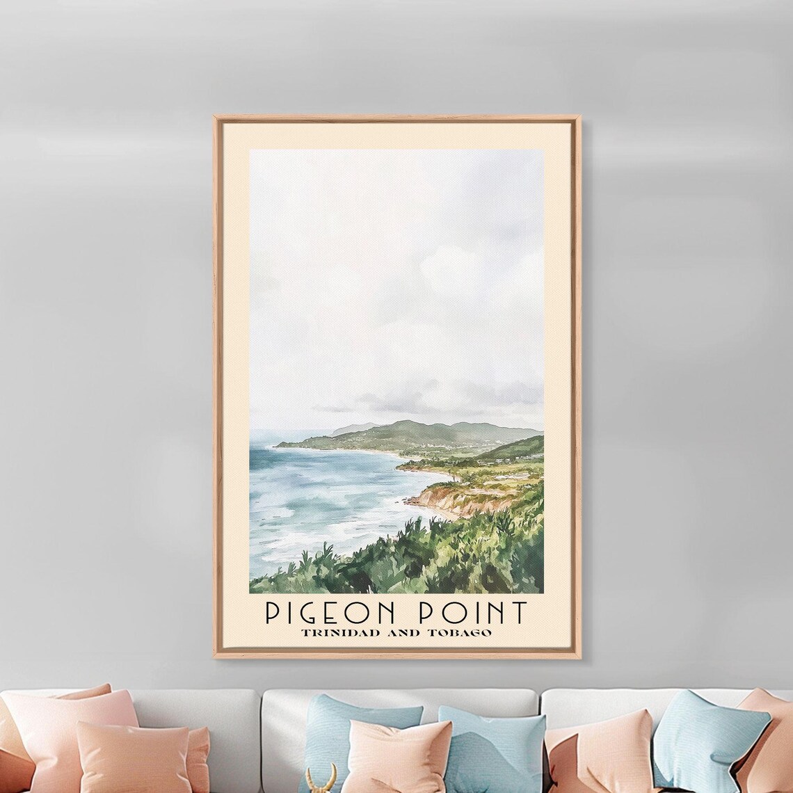 Pigeon Point Trinidad Tobago Green Headland Cliffs Ocean Panorama Travel Poster - Image 3