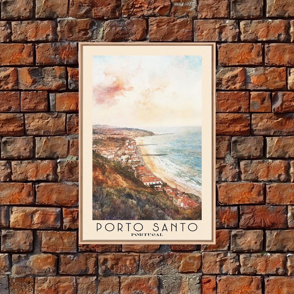 Porto Santo Portugal Watercolor Beach Art Print - Image 4