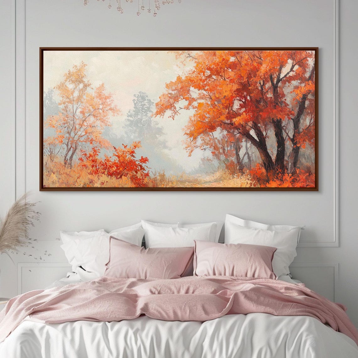 Fall In The Forest Watercolor Orange Trees Soft Autumn Woods Poster - Image 5