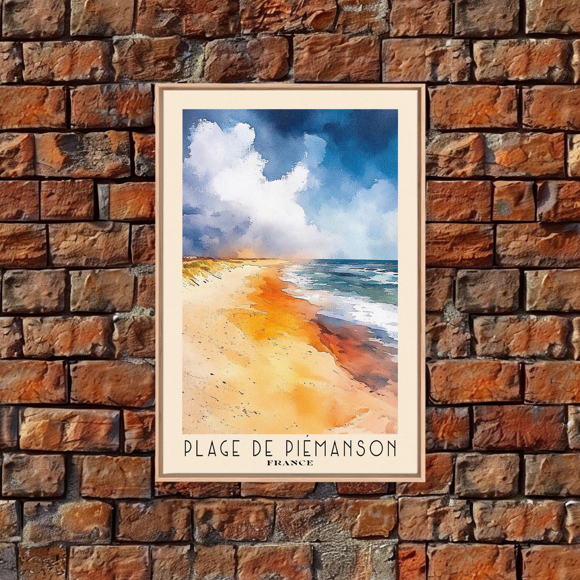 Plage De Piemanson France Dramatic Cloud Golden Sand Surf Poster - Image 4