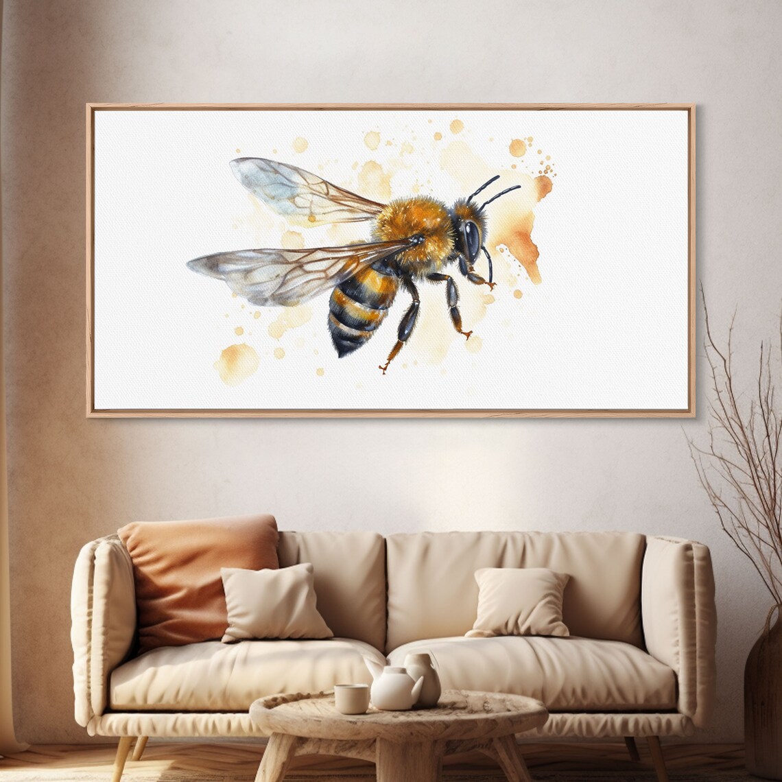 Honey Bee Minimalist Art Print, Panoramic Decor - Image 5