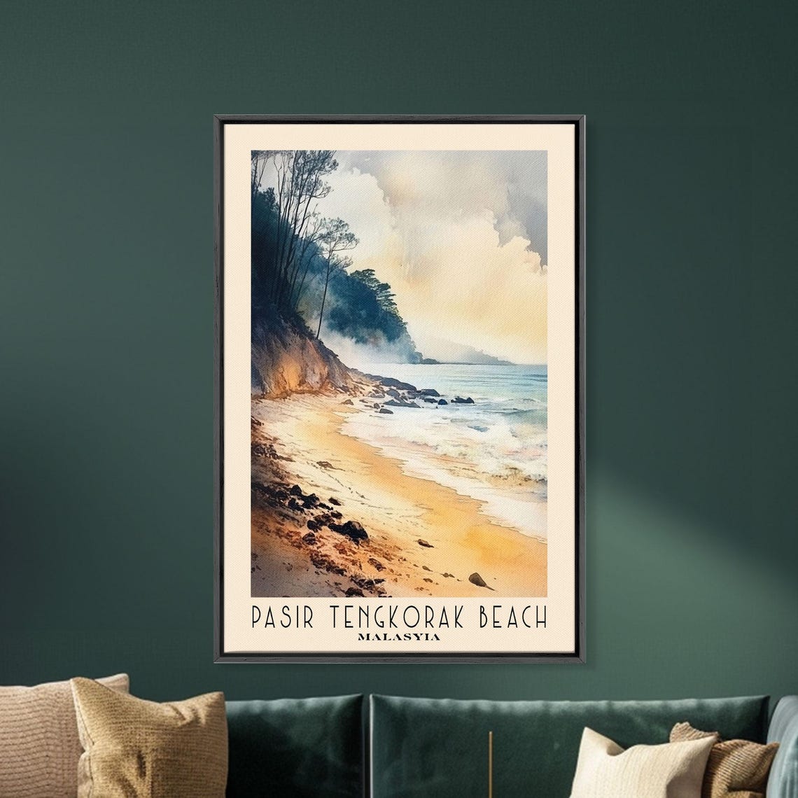 Pasir Tengkorak Beach Malaysia Golden Rock Pine Cliff Shore Poster - Image 5