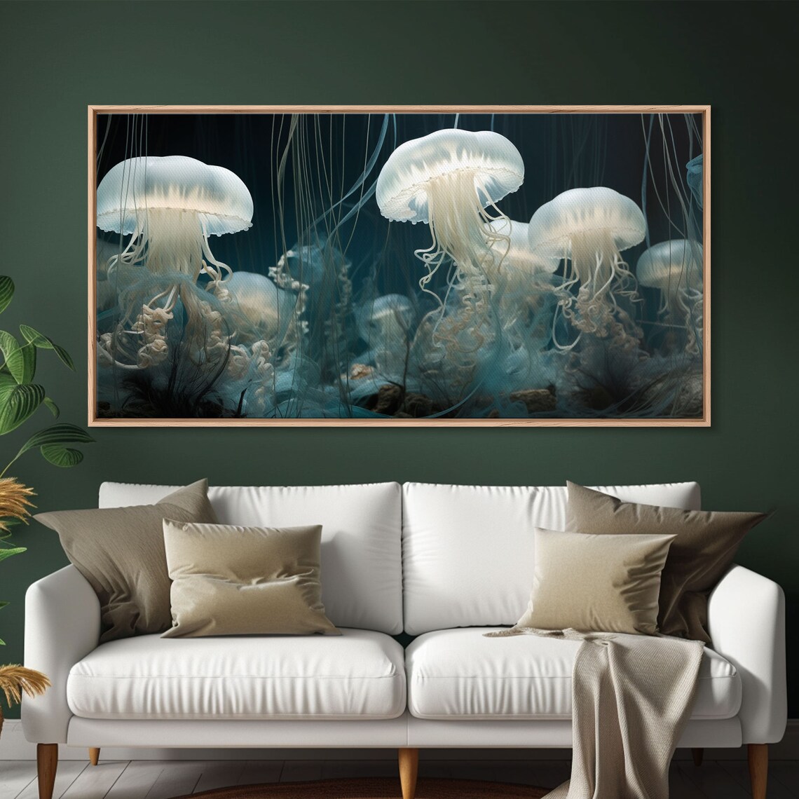 Jelly Fish Ocean Nautical Art Print, Panoramic - Image 5