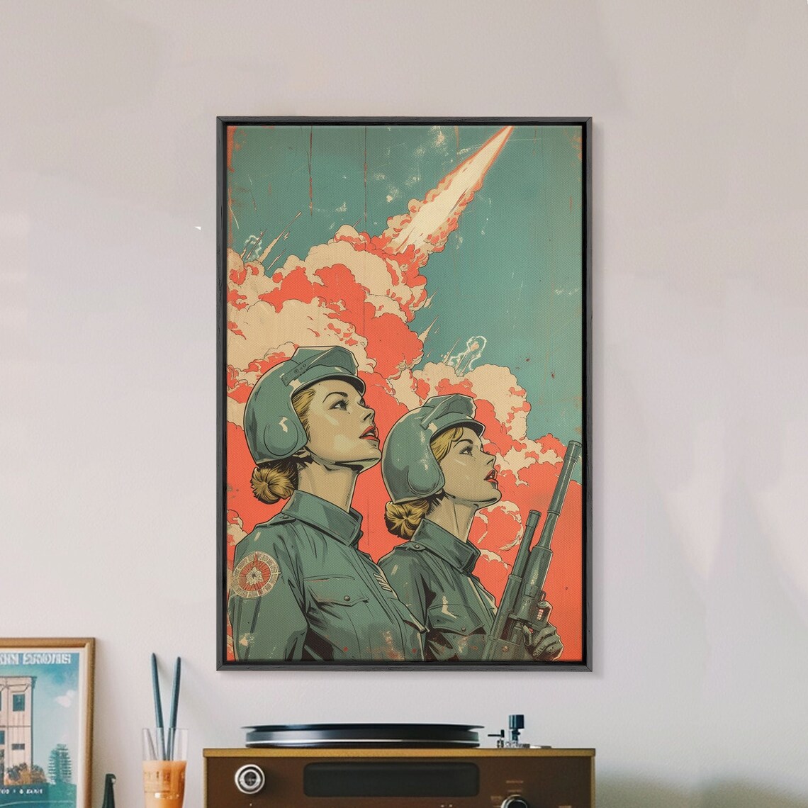 1960s Women At War Propaganda Poster, Retro Pop Art - Image 2