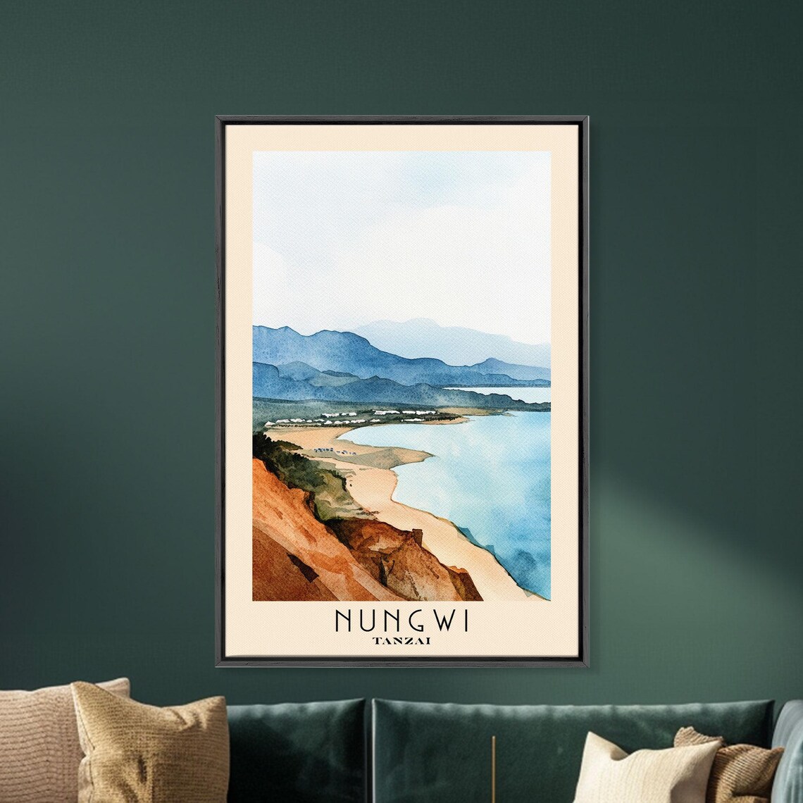 Nungwi Beach Tanzania Sandy Cove Cliffs Blue Ocean Zanzibar Travel Poster - Image 5