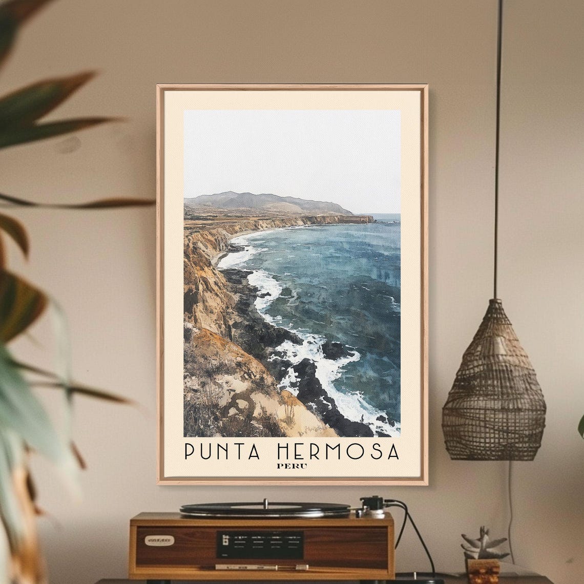 Punta Hermosa Peru Dramatic Rocky Cliffs Crashing Surf Travel Poster - Image 2