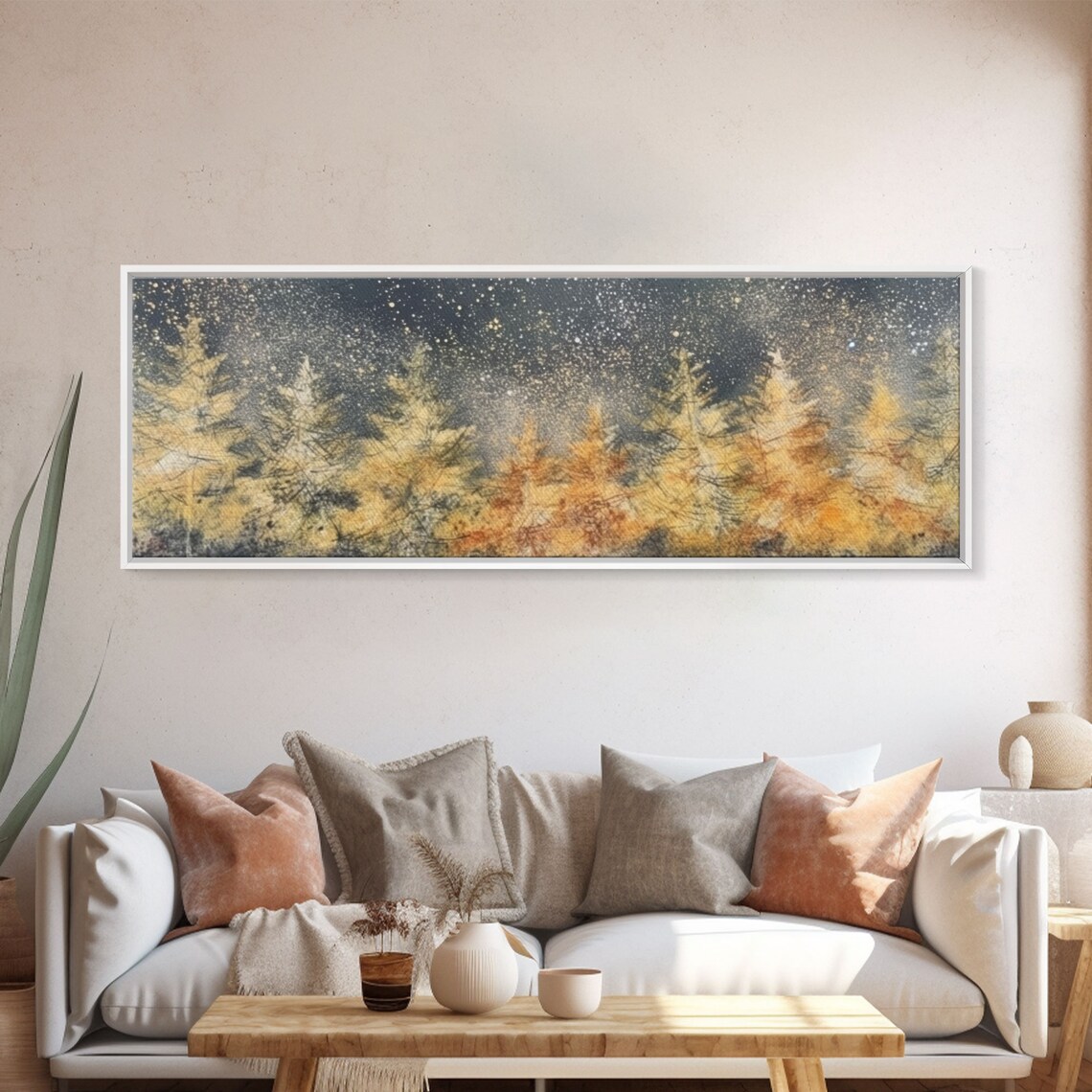 Abstract Forest Trees in Snow, Winter Wall Art Print - Image 5