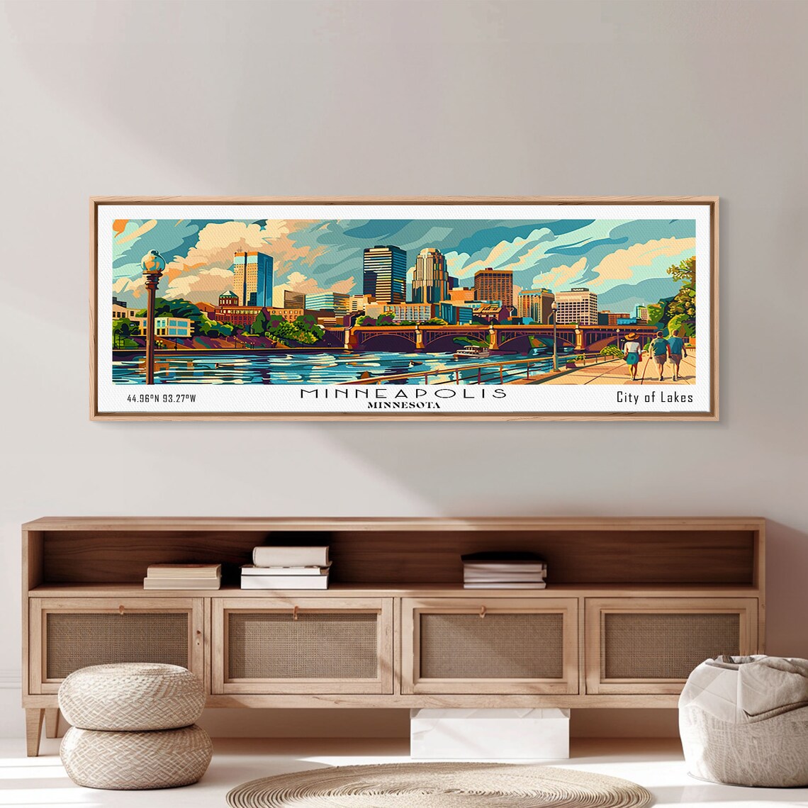 Minneapolis Minnesota Mid-Century Modern Travel Poster - Image 2