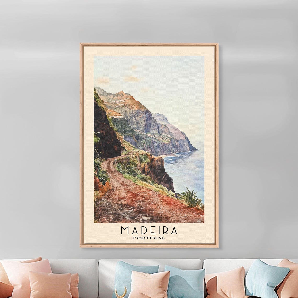 Madeira Portugal Dramatic Cliffs Coastal Trail Ocean View Poster - Image 2