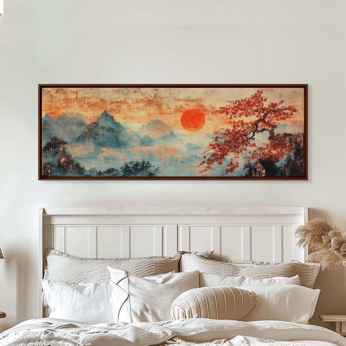 Japanese Maple Tree and Sunset, Wabi-Sabi Art Print
