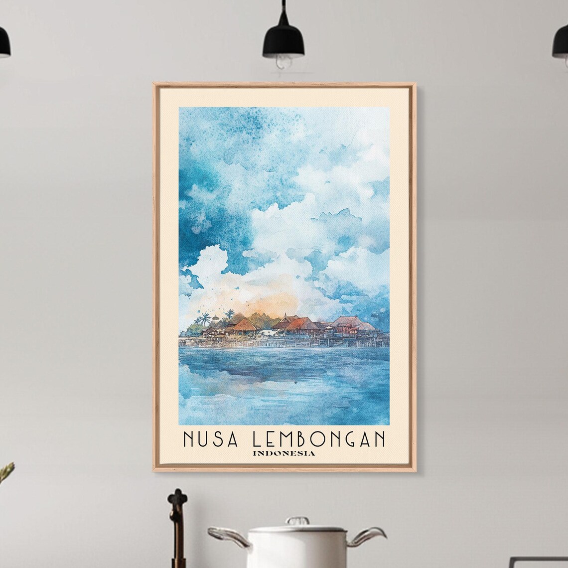 Nusa Lembongan Indonesia Waterfront Village Stilt Houses Calm Sea Travel Poster - Image 6