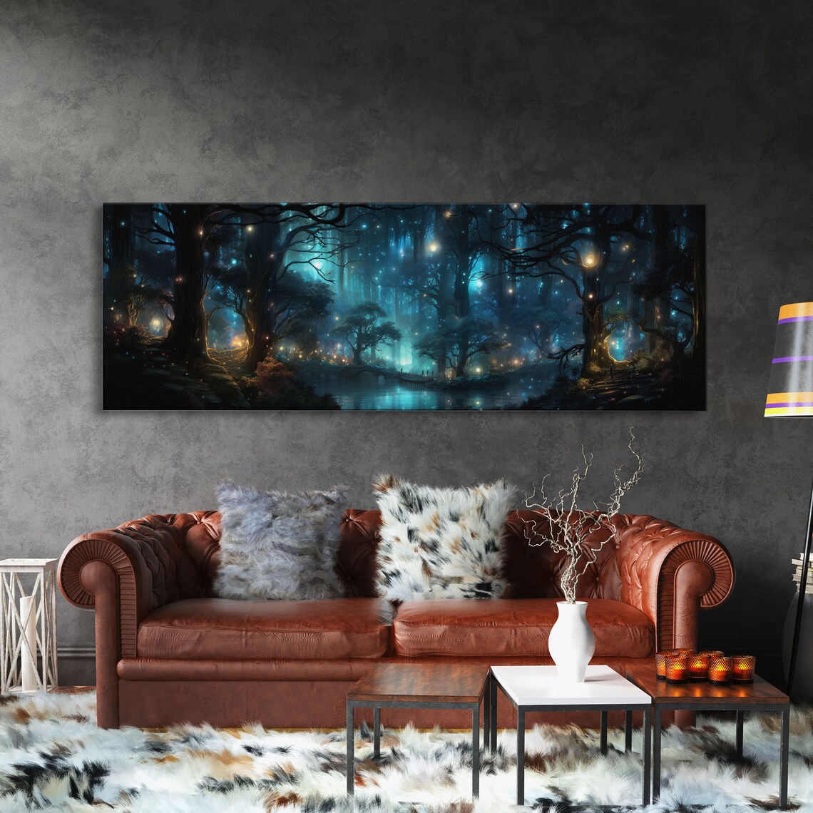 Fantasy Forest Firefly Art Print, Night Landscape - Image 3