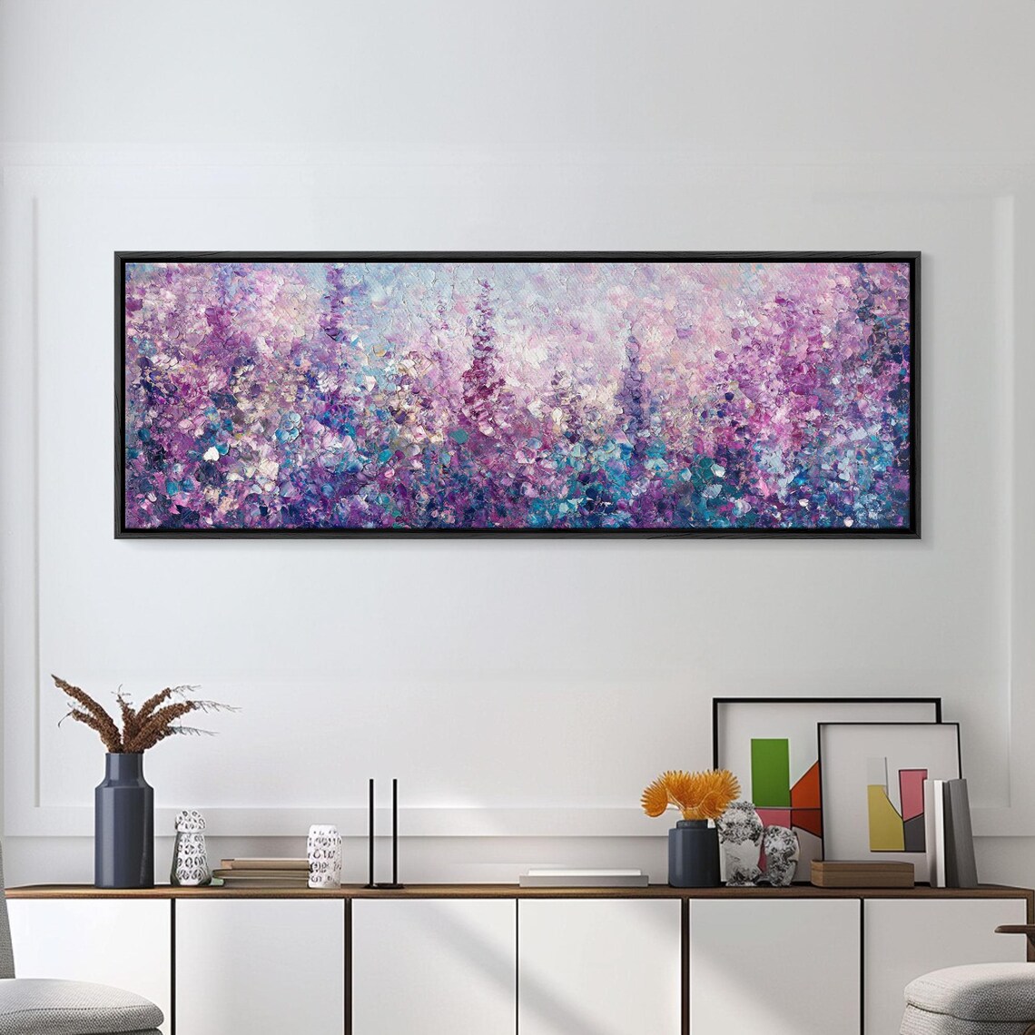 Lavender and Lilacs Boho Art Print, Purple Florals - Image 2