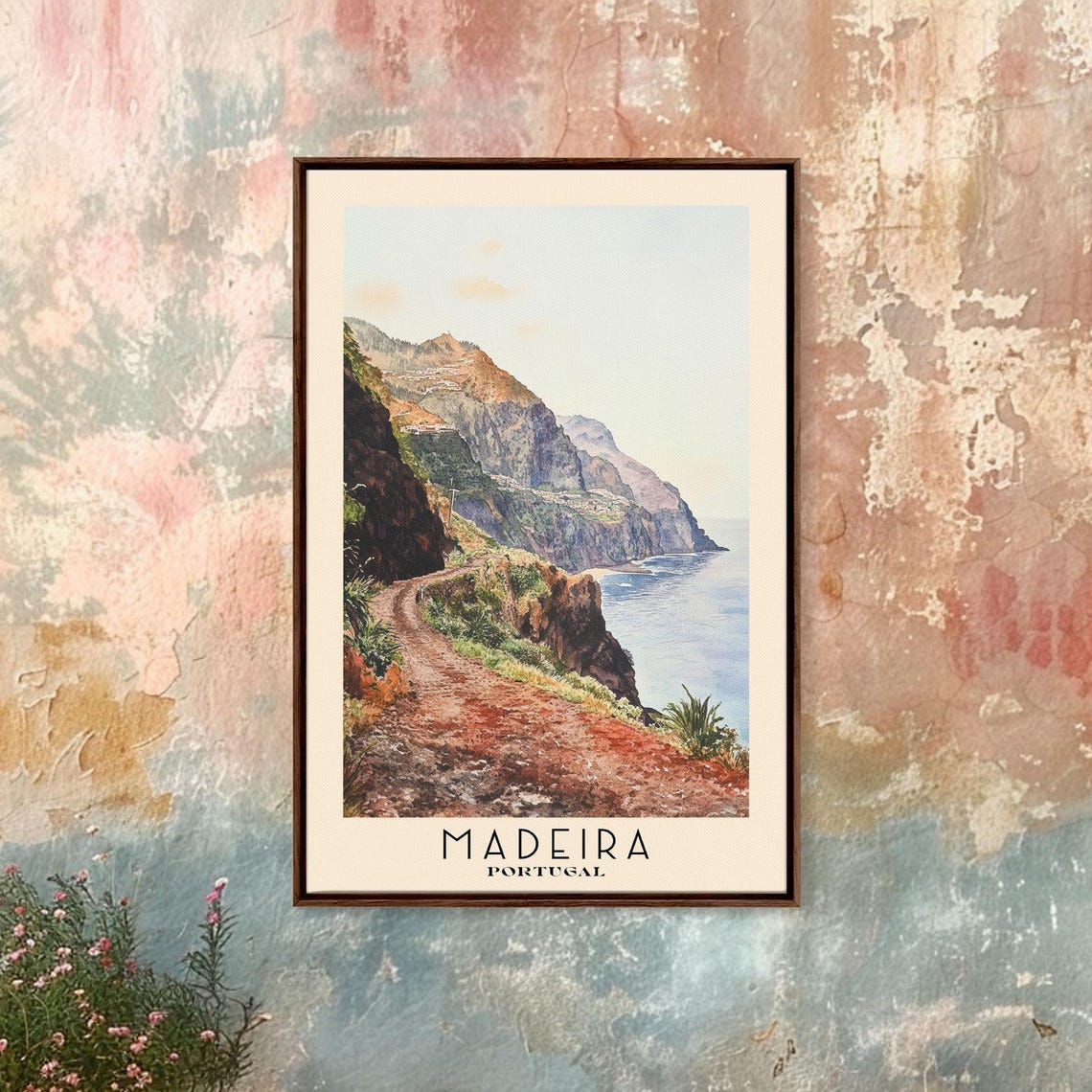 Madeira Portugal Dramatic Cliffs Coastal Trail Ocean View Poster - Image 3