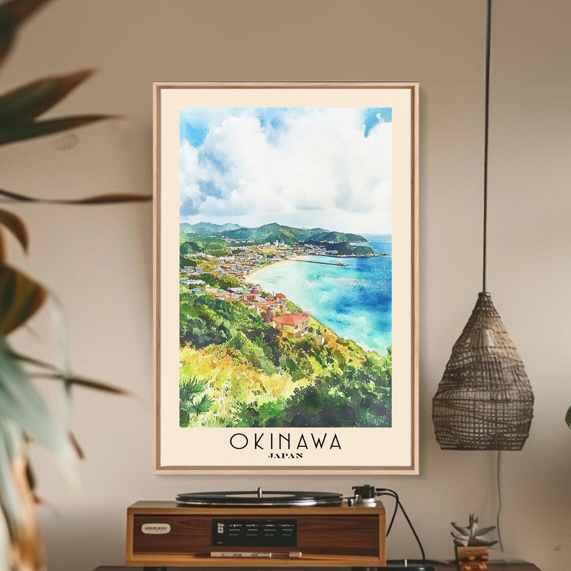 Okinawa Japan Watercolor Beach Art Print, Vacation - Image 2