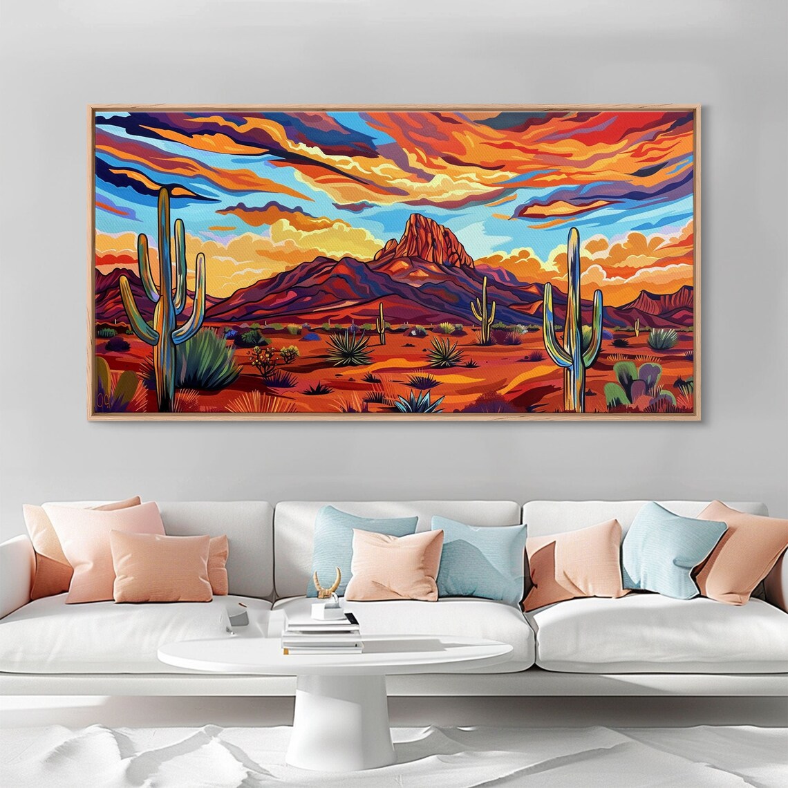 Serene Desert Sunset With Water Reflection Framed Print For Bedroom Art Ideal For Boho And Southwestern Decor - Image 4