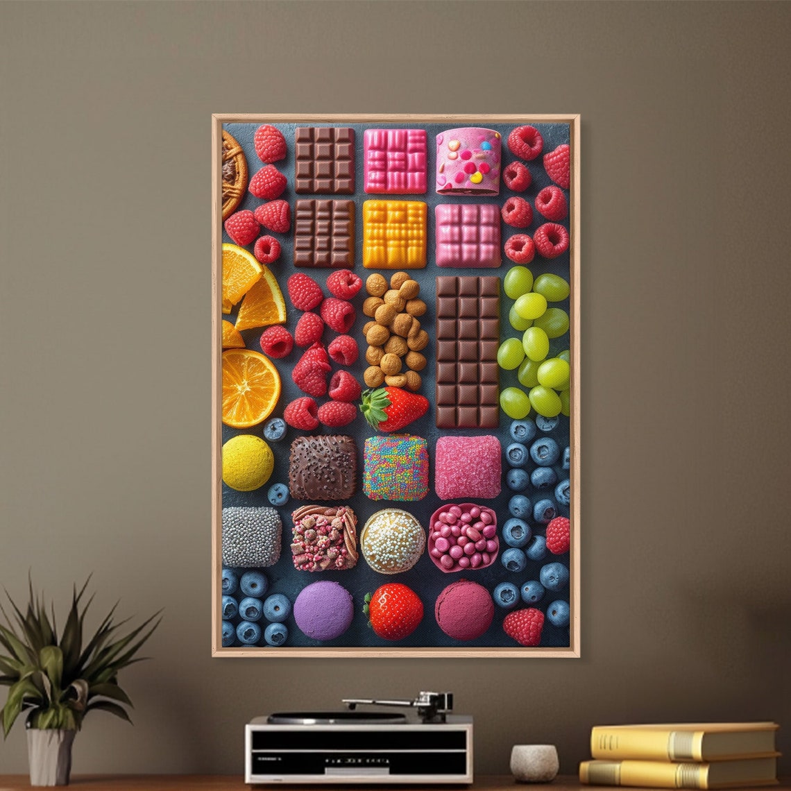 Colorful Candy Chocolate and Fruit Photography Print Kitchen Wall Art - Image 2