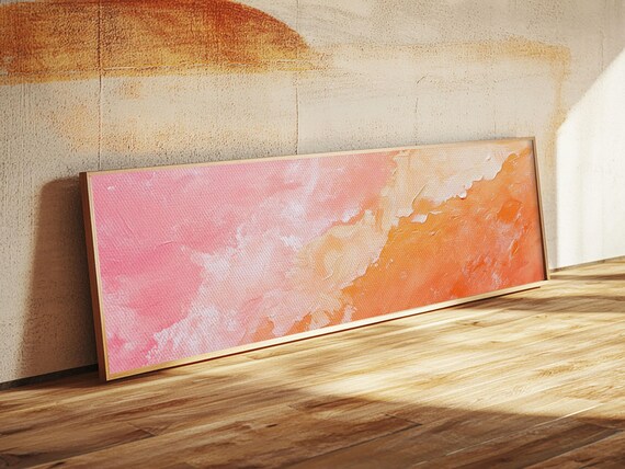 Textured Abstract Pink Print Soft Peach And Coral Wall Art Minimalist Fall Decor Vibrant Pastel Bedroom Accent Gift Idea