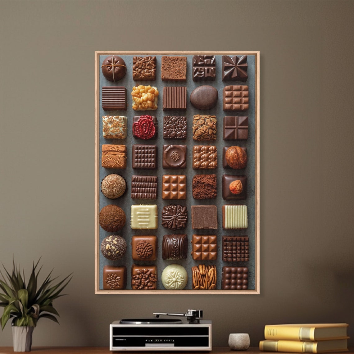 Chocolate Candy Framed And Printed Beige Wall Art Restaurant Wall Art Gift For Baker Home Decor Wall Art For Kitchen - Image 4