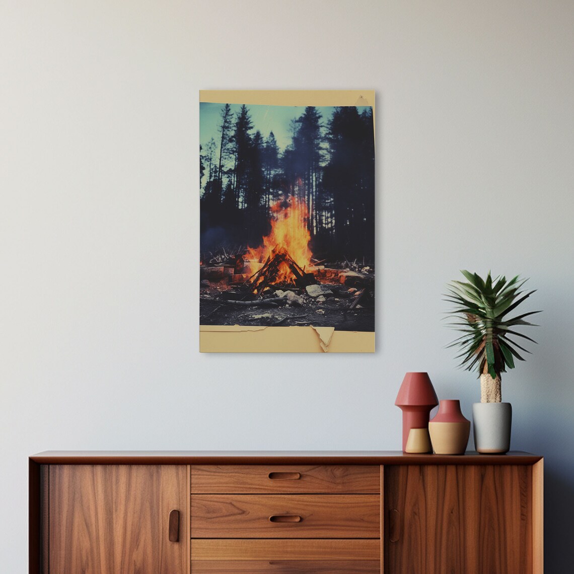 Campfire Outdoors Art Print, Modern Nature Scene - Image 4