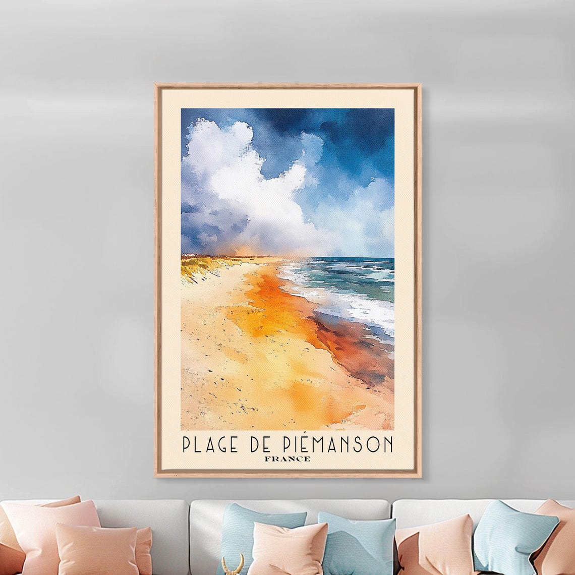 Plage De Piemanson France Dramatic Cloud Golden Sand Surf Poster - Image 3