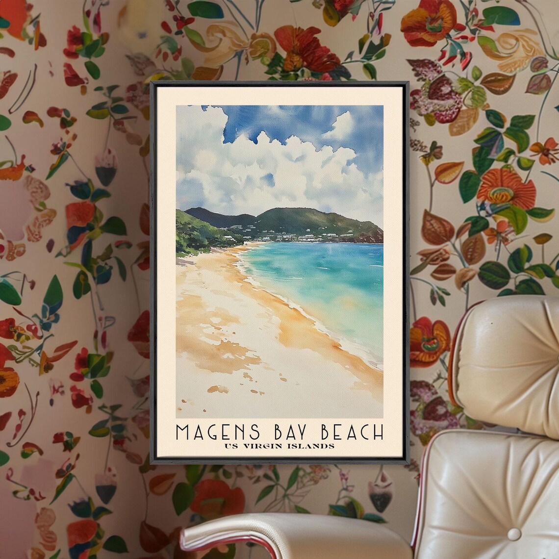 Magens Bay Beach US Virgin Islands Crescent Bay Turquoise Sea Poster - Image 3