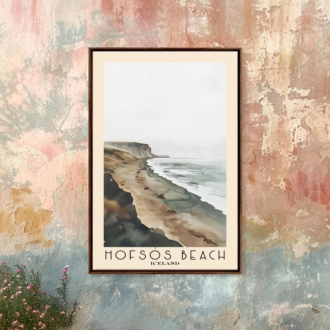 Hofsos Beach Iceland Misty Volcanic Cliffs Moody Shoreline Poster - Image 4