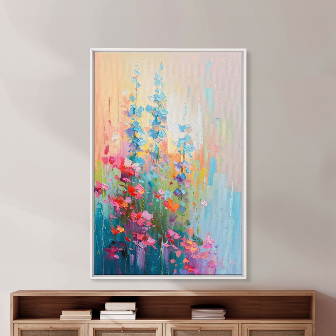 Pastel Spring Blossoms Impressionist Floral Meadow Abstract Poster