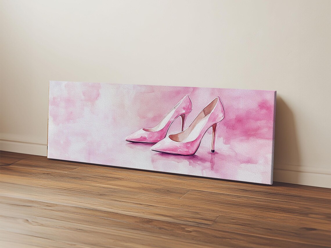 Pink High Heels Watercolor Fashion Glam Feminine Bedroom Poster - Image 5