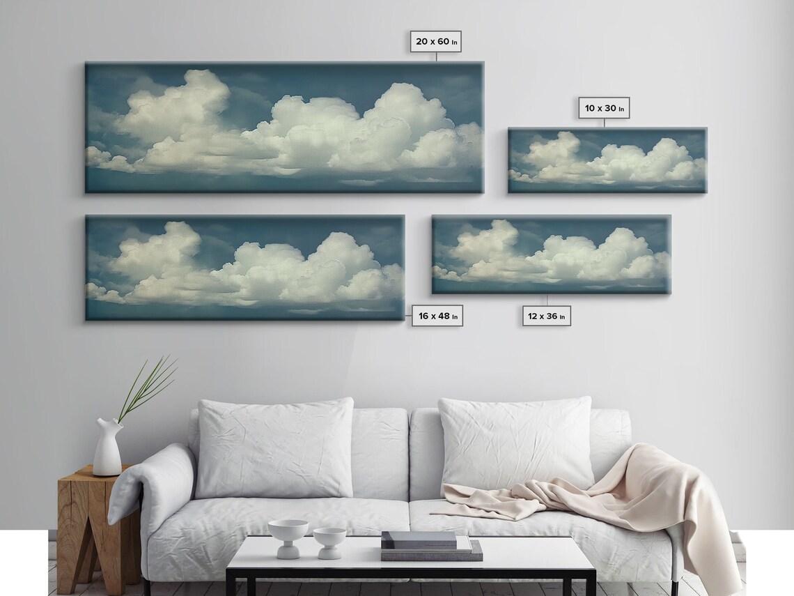 Clouds on a Blue Sky, Large Panoramic Art Print - Image 2