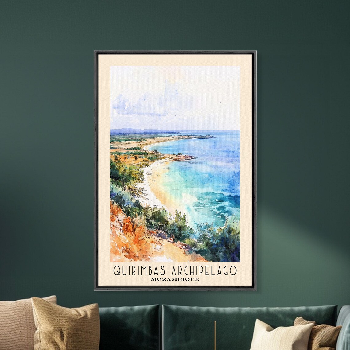 Quirimbas Archipelago Mozambique Turquoise Coast Watercolor Travel Poster - Image 5