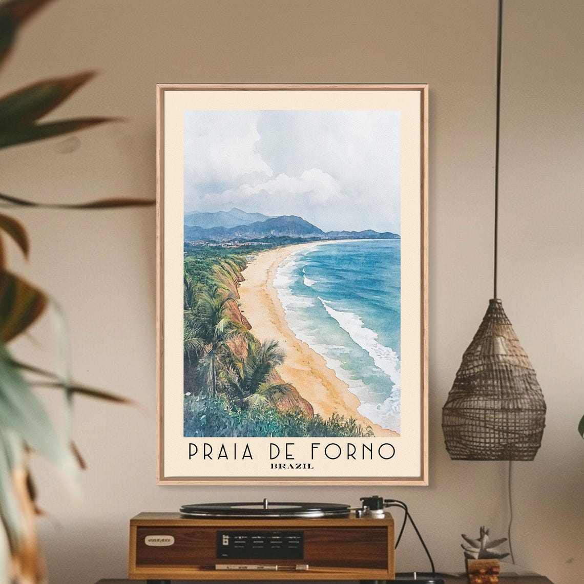 Praia De Forno Brazil Watercolor Print Vacation Gift Brazil Wall Art Vacation Wall Art Vacatation Beach Decor Beach Or Lakehouse Art - Image 2