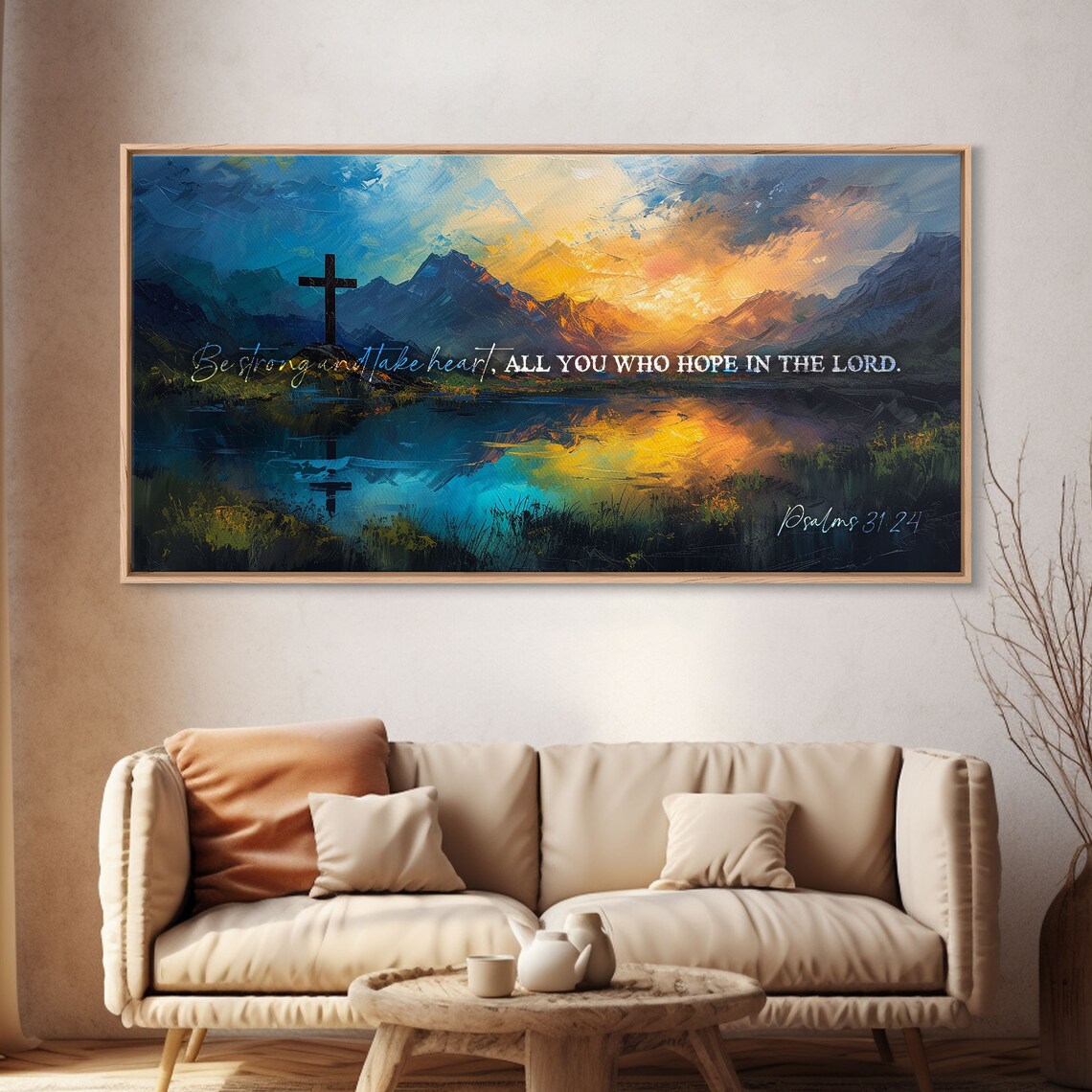 Psalm 31:24 Bible Verse Art Print, Christian Decor - Image 4