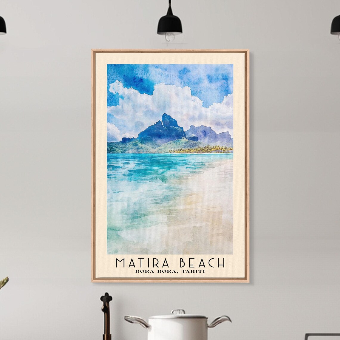 Matira Beach Bora Bora Tahiti Lagoon Mountain View Travel Poster - Image 6
