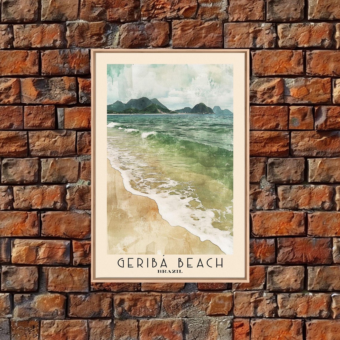 Geriba Beach Brazil Green Surf Rolling Waves Mountain Coast Poster - Image 5