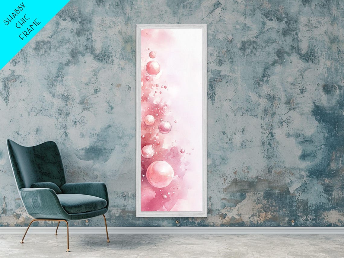Pink Bubbles Abstract Watercolor Playful Modern Fun Wall Art - Image 3