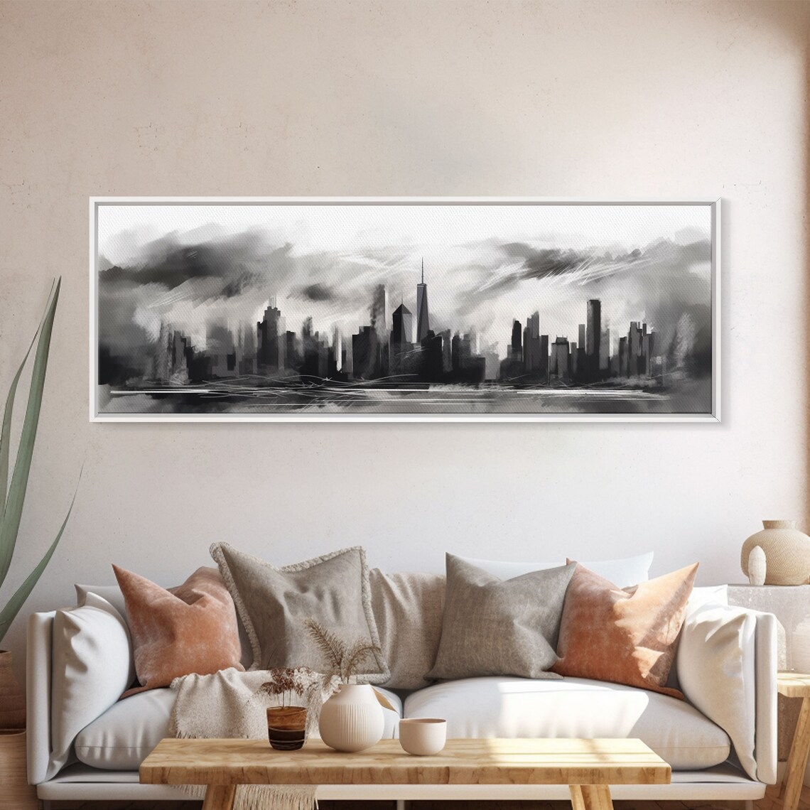 Abstract City Skyline, Black and White Art Print - Image 5