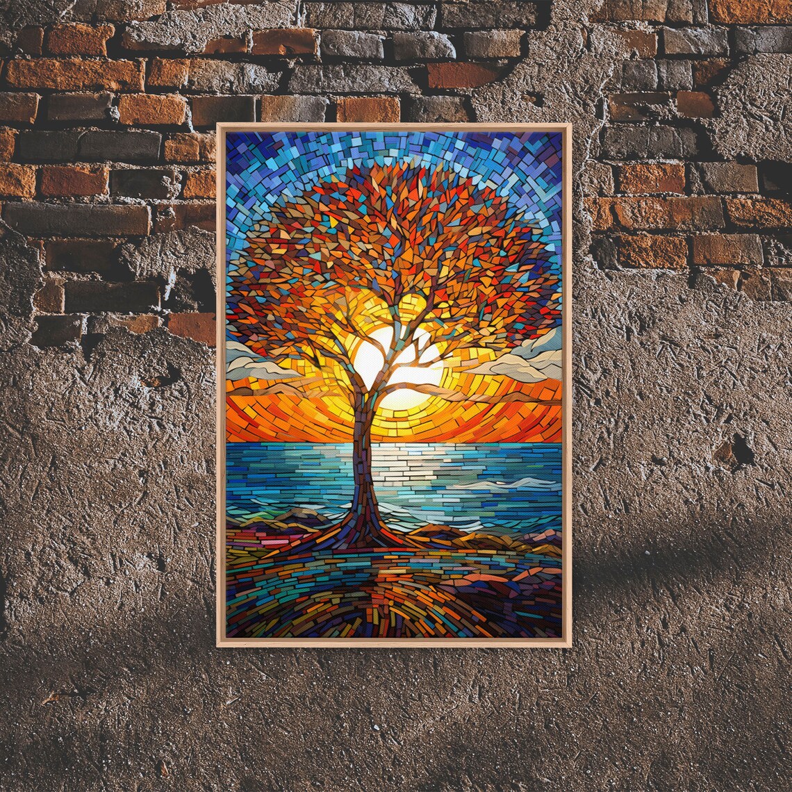 Sunset Abstract Art River Wall Art Tree Wall Art Print Wall Hanging Portrait Art Thank You Gift Rustic Wall Decor Room Decor - Image 4