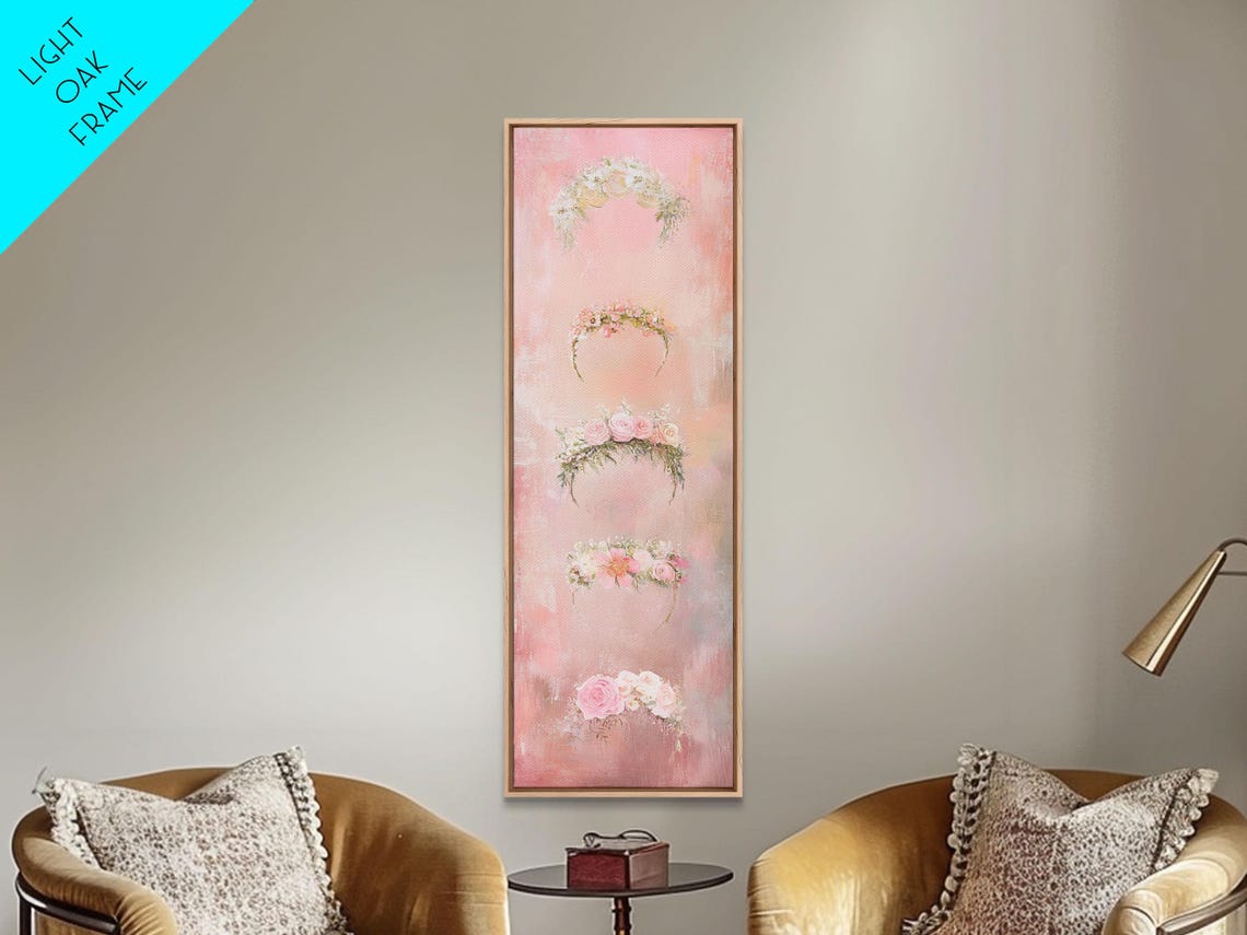 Delicate Floral Crowns Stack Rose Blossom Watercolor Art Poster