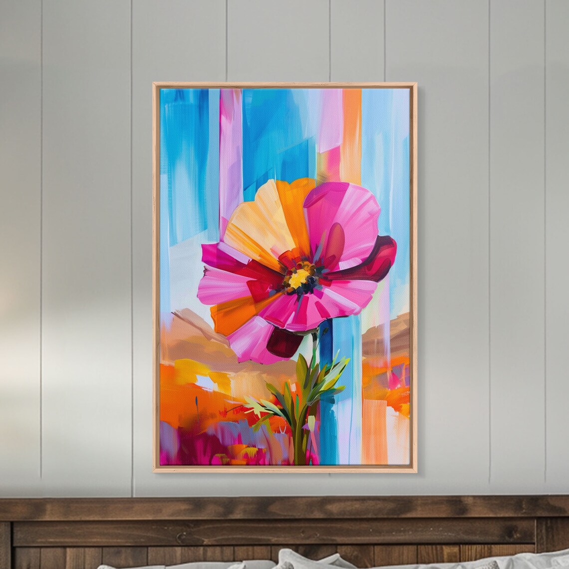 Abstract Flower Bloom, Modern Floral Art Print - Image 2