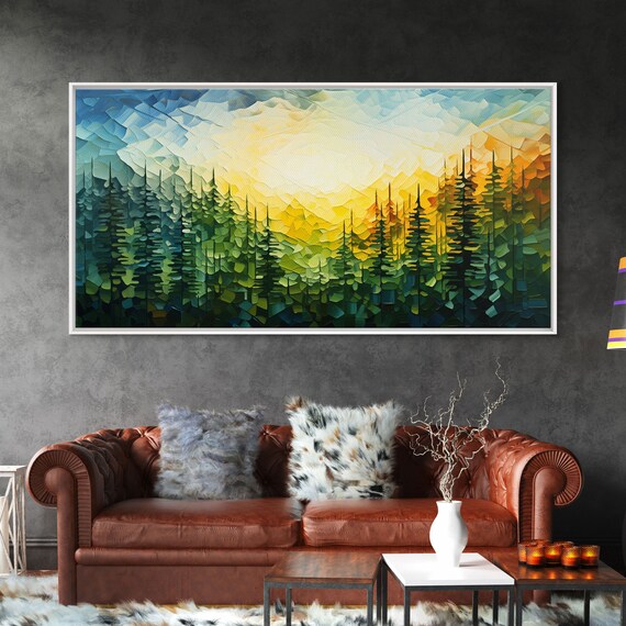 Forest Wall Art Abstract Wall Art Forest Painting Wall Art Print Wall Hanging Landscape Art Home Office Art Southern Decor