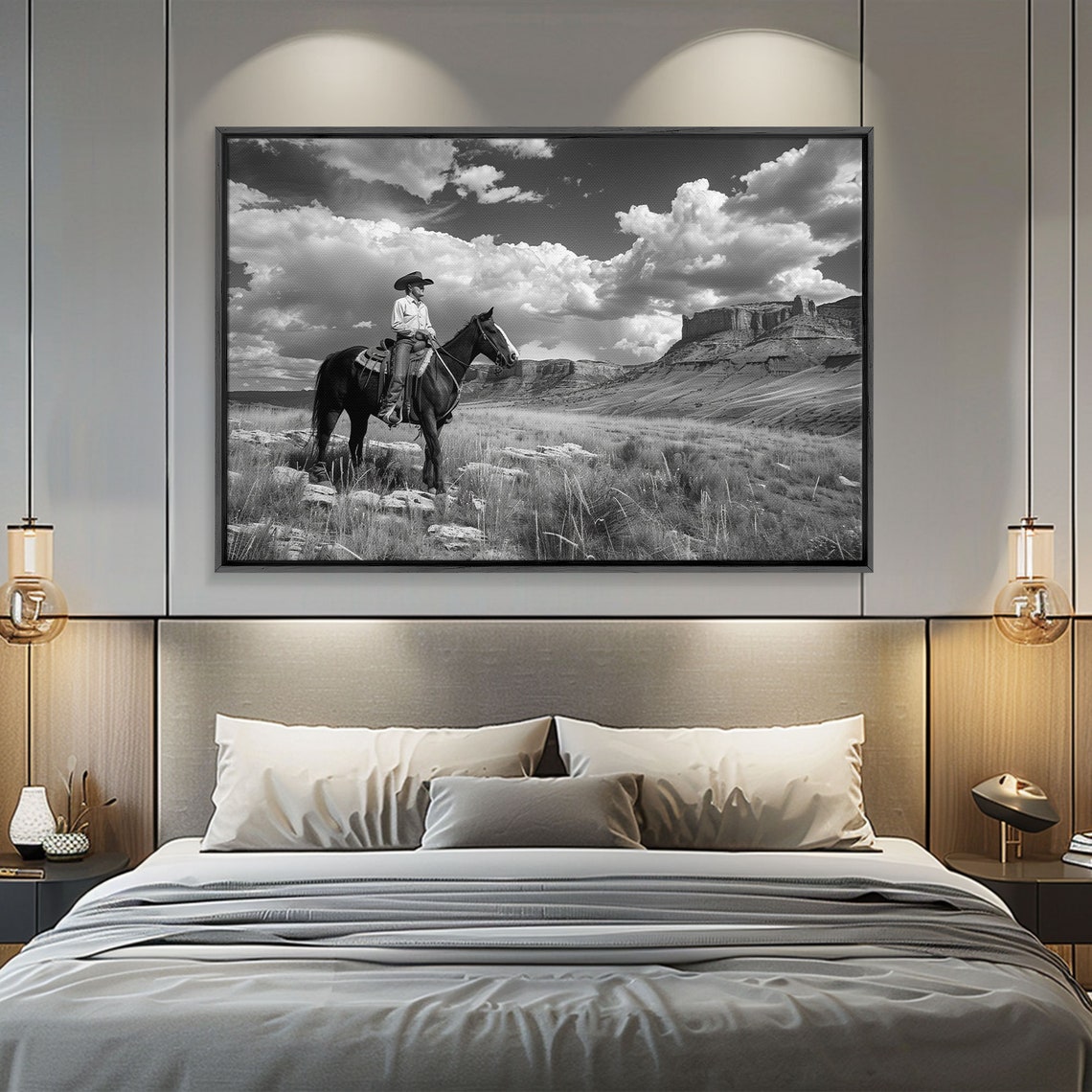 Arizona Cowboy Black And White Photography Print Framed Print Or Metal Art Western Decor Country Art Living Room Art